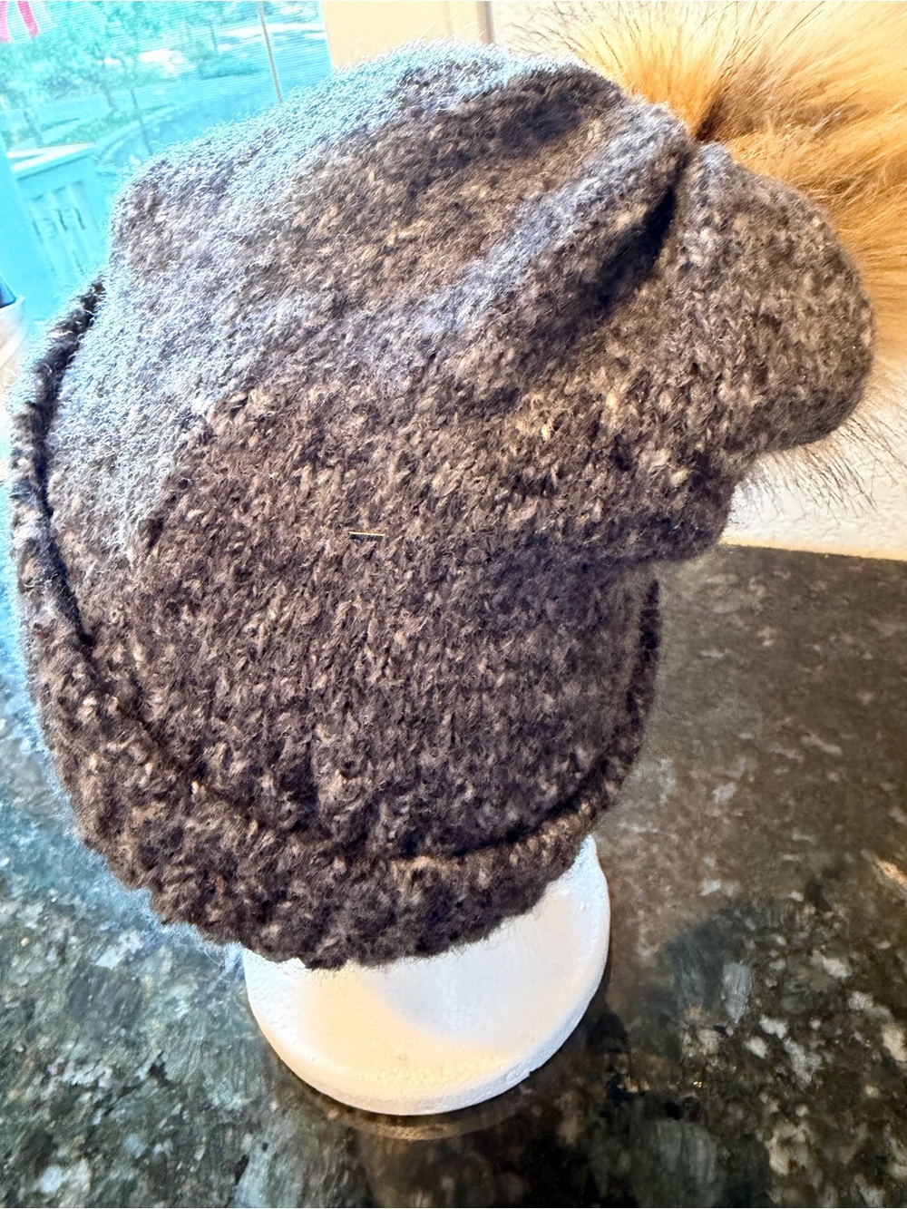 BULA Wool BLend Beanie Hat w Faux Fur Pom Pom. Velvety soft lining. Ski. Winter - Picture 3 of 8